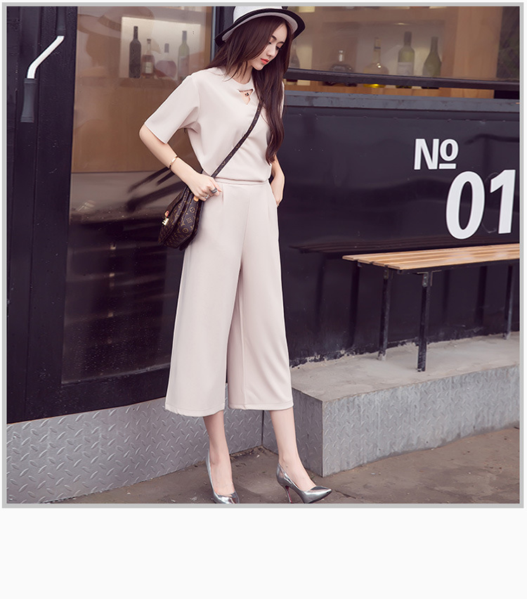 Qoo10 - Ladies Summer Print Top Wide Leg Pants Casual Fashion Suit : Women's  Clothing