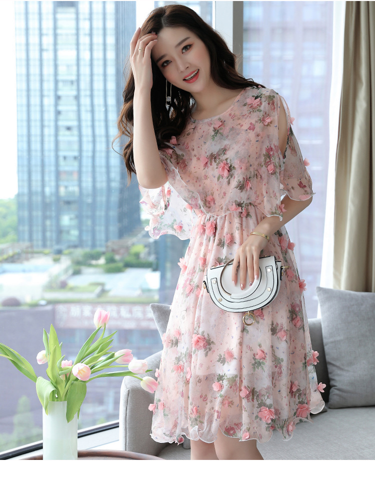 Summer new women's Korean fashion chiffon dress - Clothesnepal